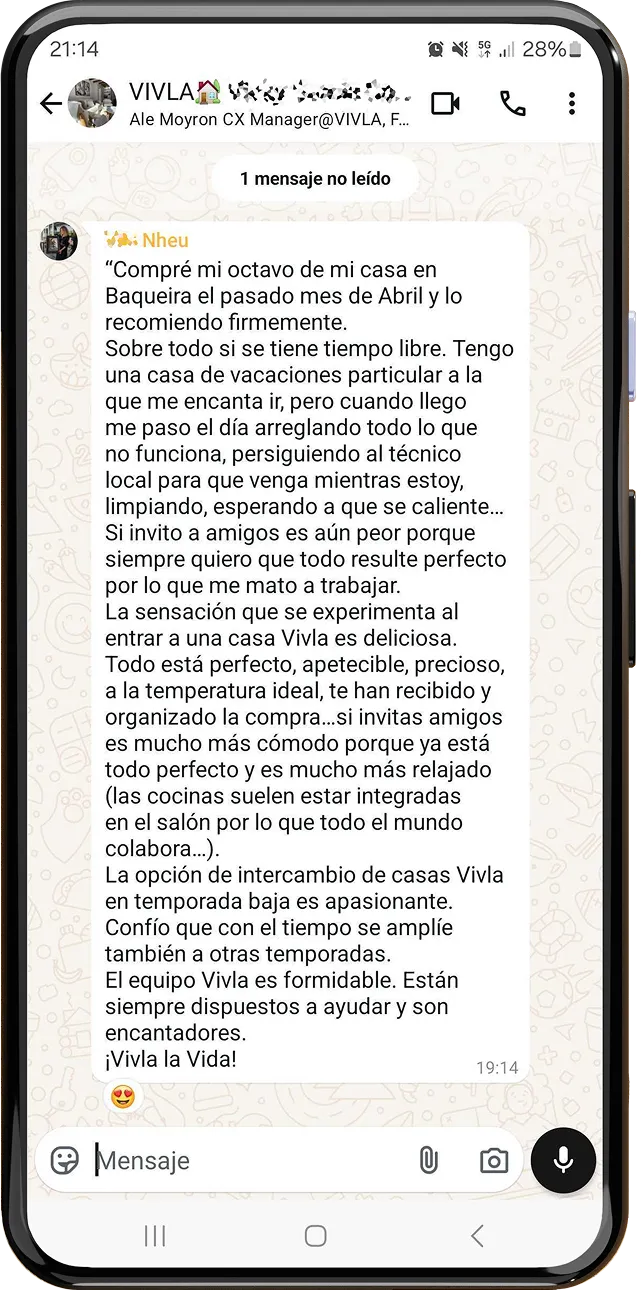 The VIVLA app on a phone